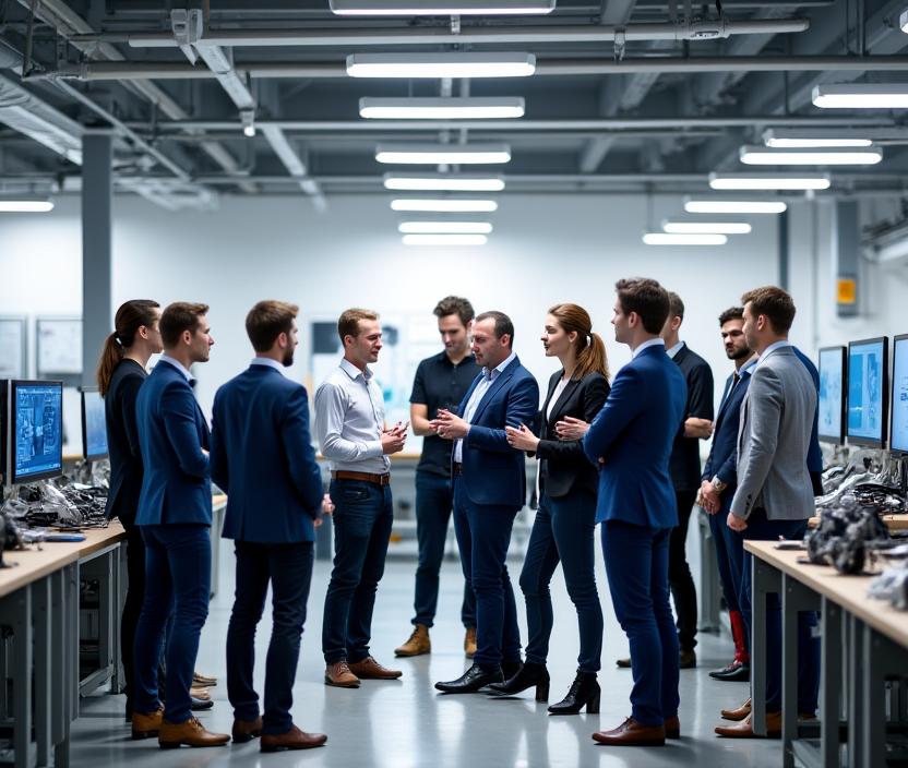 Team von Interieur AG bei einer Besprechung in der Werkstatt